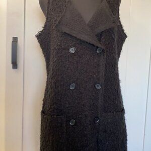 Sanctuary double breasted button front wool blend vest warm